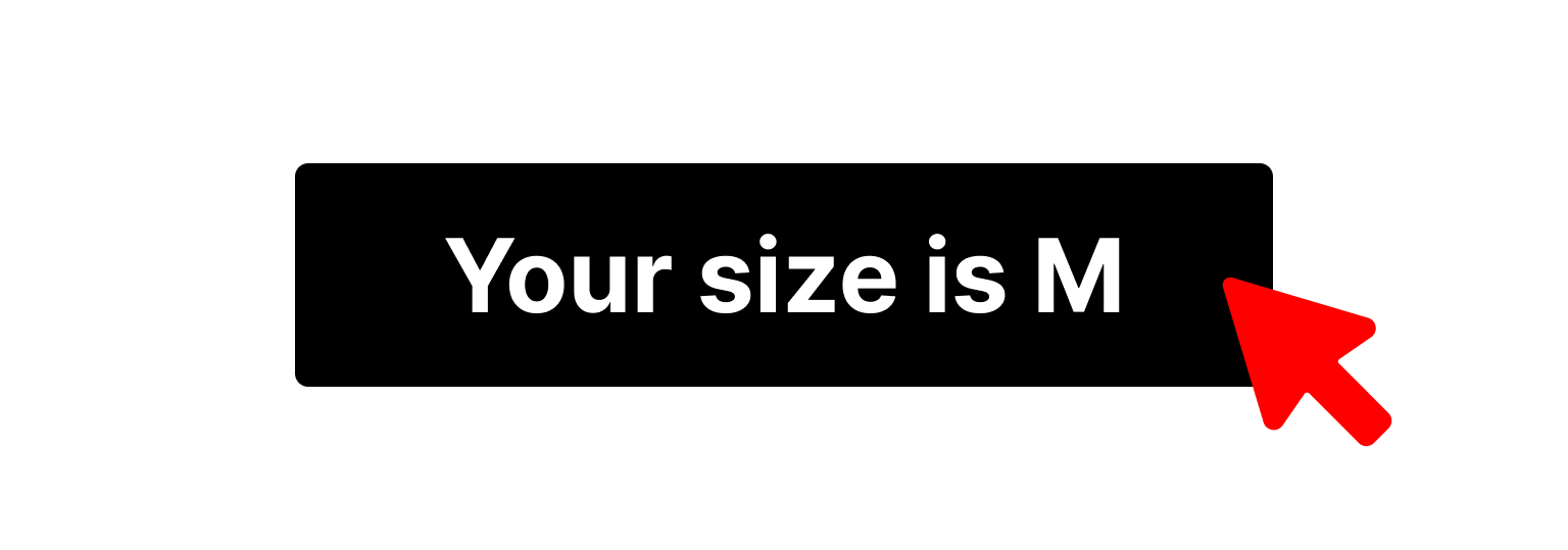 Returning shopper - button shows “Your size is M” without retaking the quiz